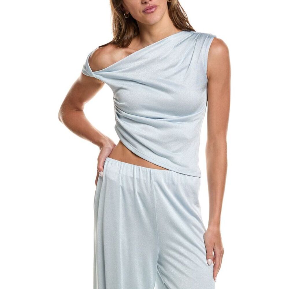 Lamarque Womens Evonne One Shoulder Top, Blue